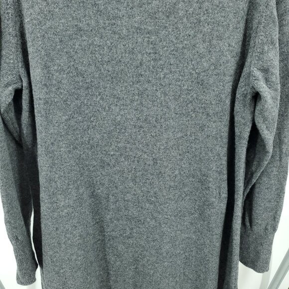 Muji 100% Wool Mock Neck Relaxed Fit Midi Sweater Dress L Gray - Picture 8 of 16